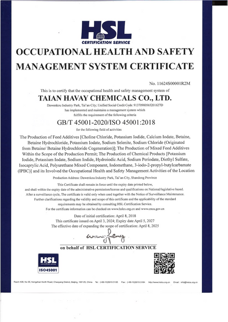 OHSMS240001 泰安汉威集团有限公司（2025